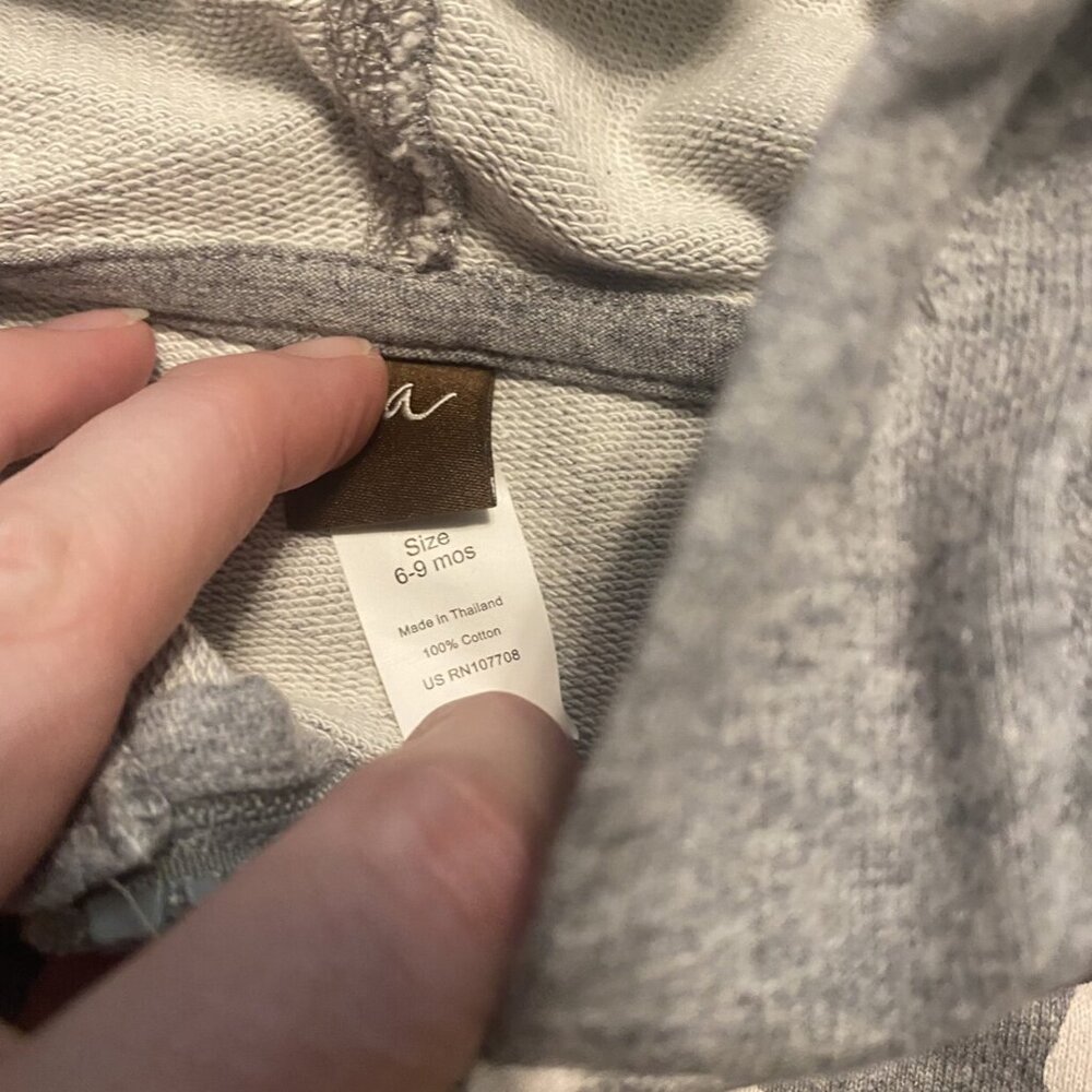 Tea Collection Rad Jag Zip Hoodie Gray Size 6-9 Months - Picture 4 of 7